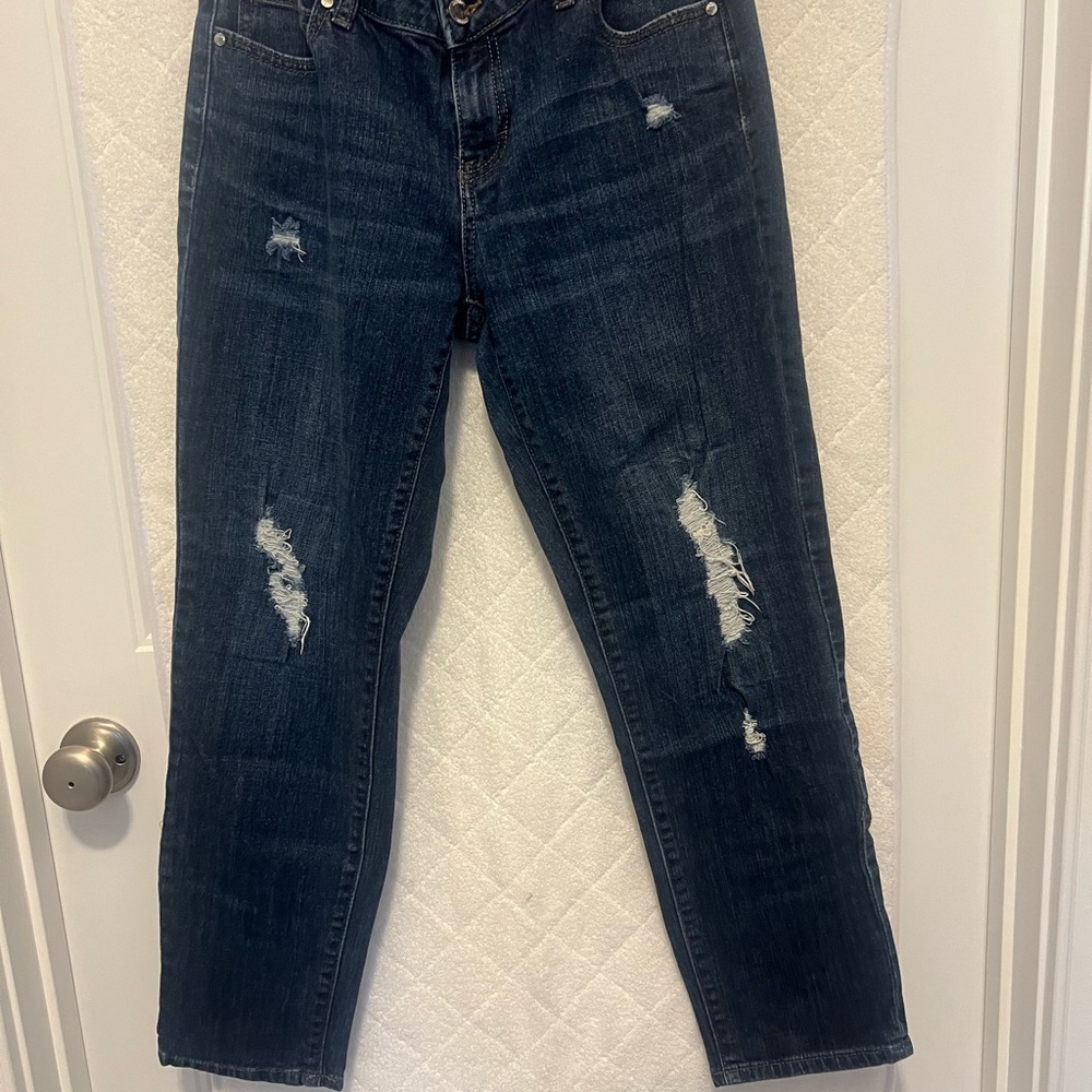 Distressed Blue Jeans